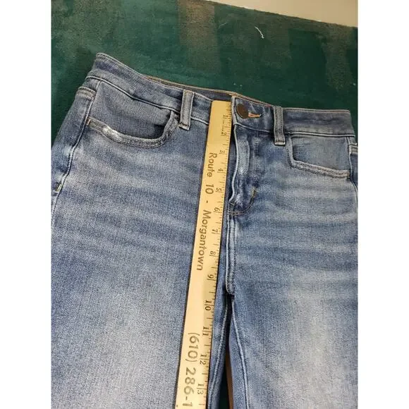 American Eagle Jeans Size 2 Womens Blue Stretch Distressed High Rise Jegging - Picture 8 of 14